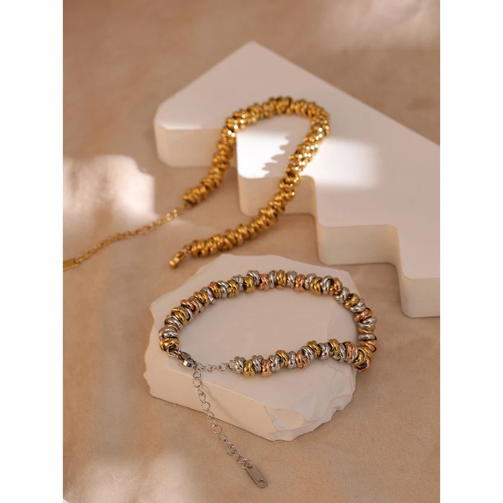 Turin Knot Chain Bracelet, waterproof bracelet in 316L stainless steel with a gold or silver-tone PVD finish by Lark & Reed, view 4