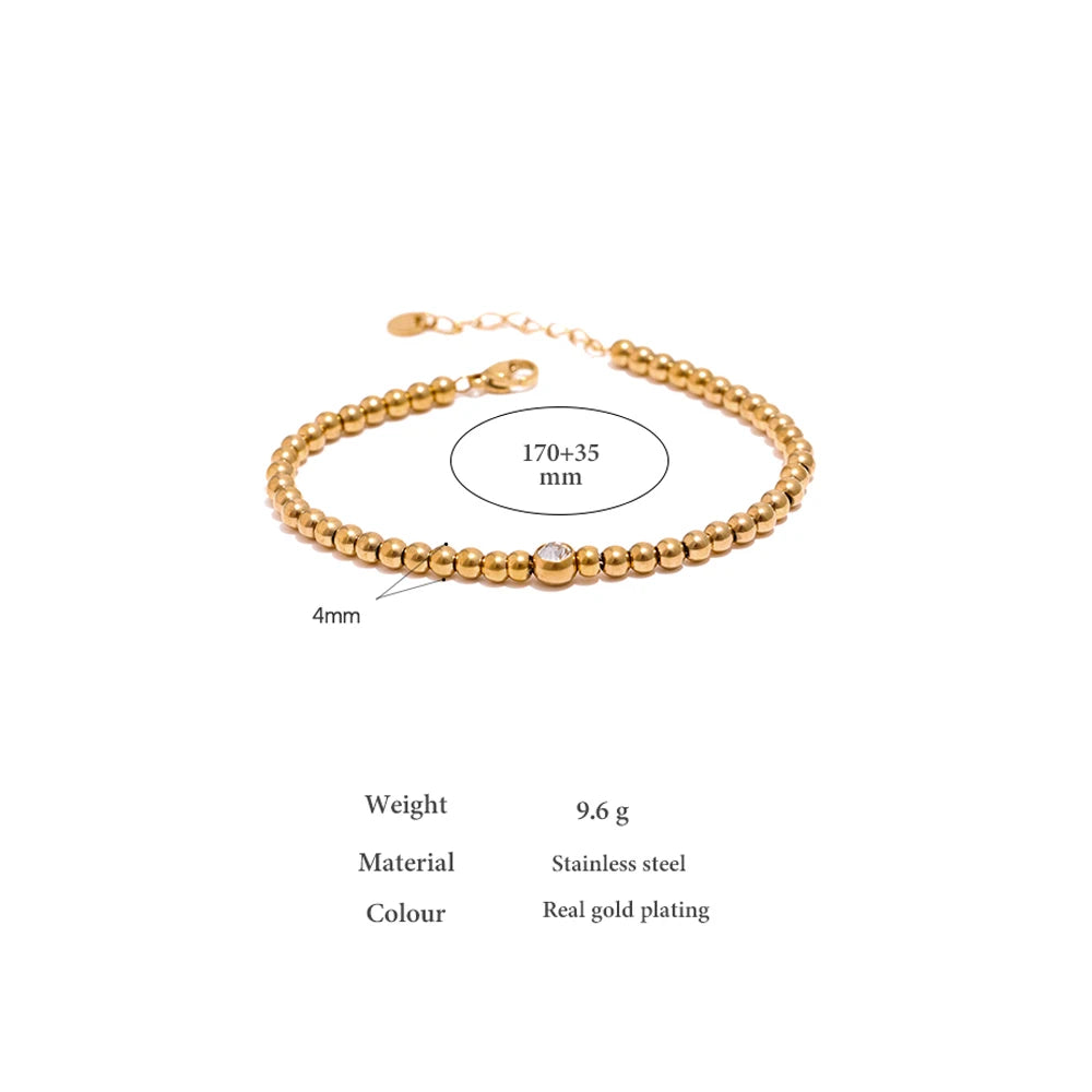 Lund kuglearmbånd, armbånd, tåler vand, rustfrit stål 316L med guld- eller sølvfarvet PVD-belægning, Lark & Reed, billede 6