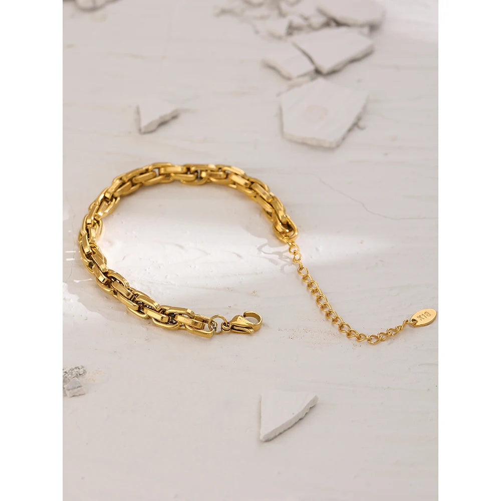 Padua kædearmbånd, armbånd, tåler vand, rustfrit stål 316L med guldfarvet PVD-belægning, Lark & Reed, billede 6