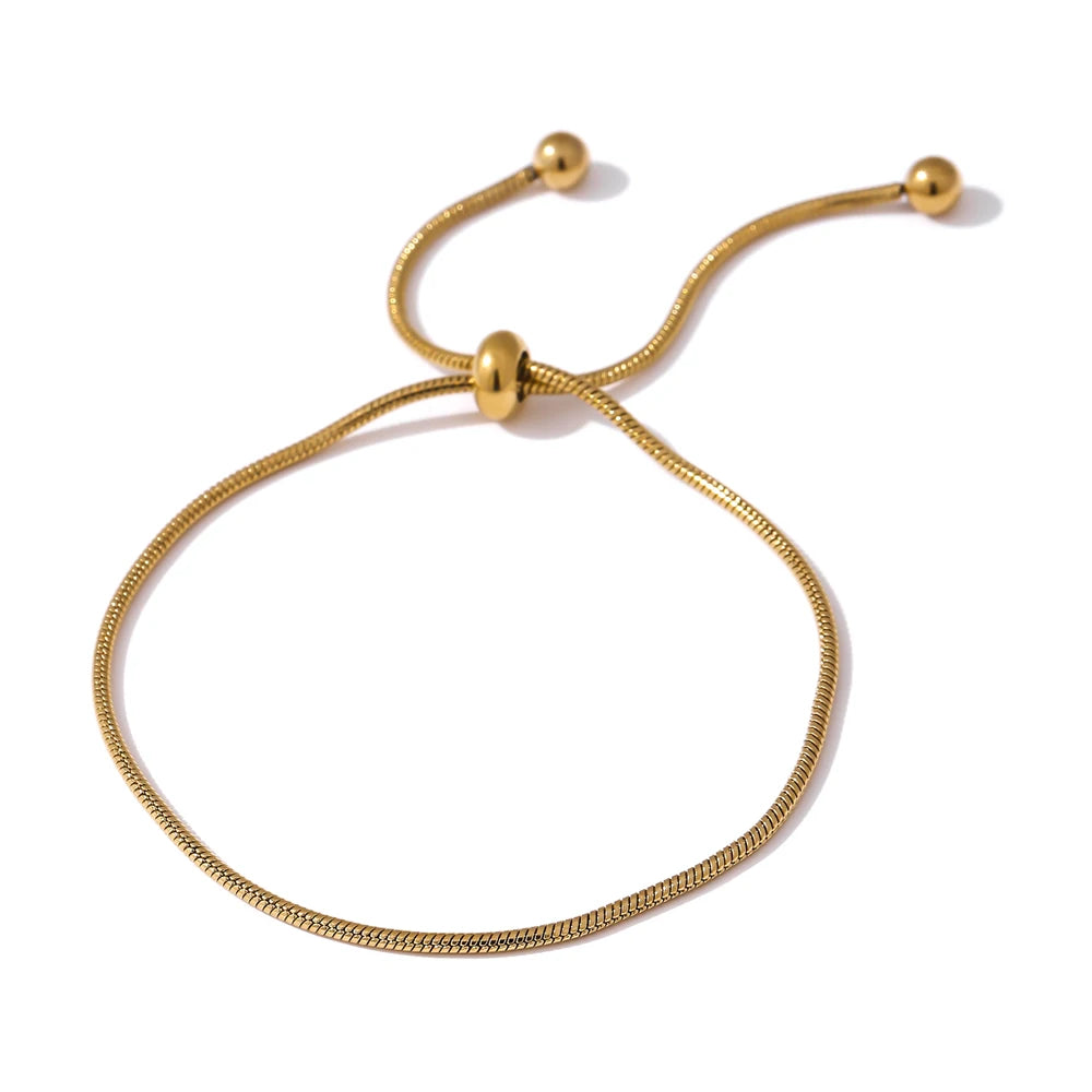 Bilbao Bolo Bracelet, waterproof bracelet in 316L stainless steel with a gold PVD finish by Lark & Reed, view 7