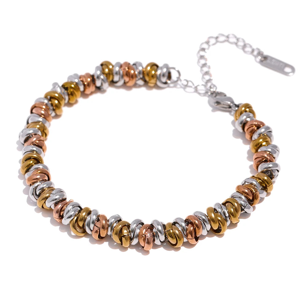 Turin Knot Chain Bracelet, waterproof bracelet in 316L stainless steel with a gold or silver-tone PVD finish by Lark & Reed, view 8