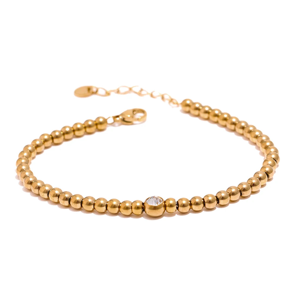 Lund kuglearmbånd, armbånd, tåler vand, rustfrit stål 316L med guld- eller sølvfarvet PVD-belægning, Lark & Reed, billede 7