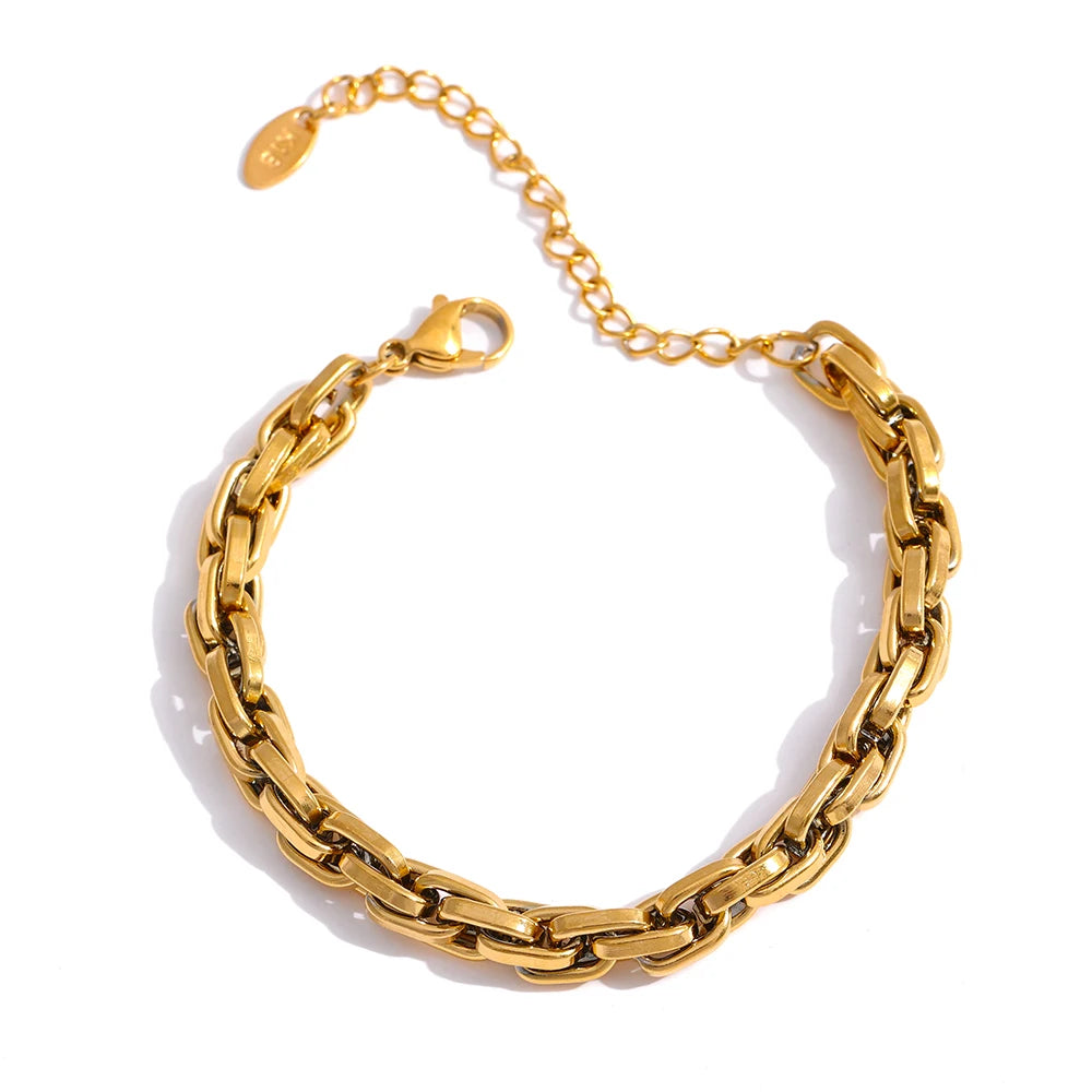 Padua kædearmbånd, armbånd, tåler vand, rustfrit stål 316L med guldfarvet PVD-belægning, Lark & Reed, billede 7
