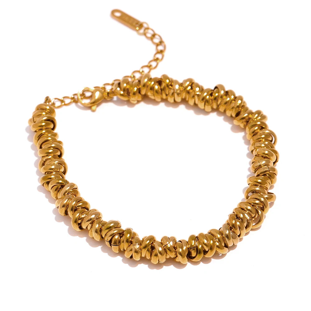 Turin Knot Chain Bracelet, waterproof bracelet in 316L stainless steel with a gold or silver-tone PVD finish by Lark & Reed, view 7