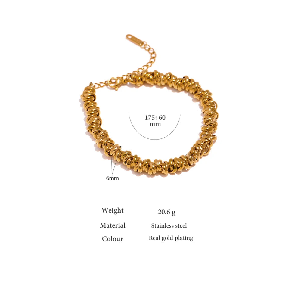 Turin Knot Chain Bracelet, waterproof bracelet in 316L stainless steel with a gold or silver-tone PVD finish by Lark & Reed, view 6
