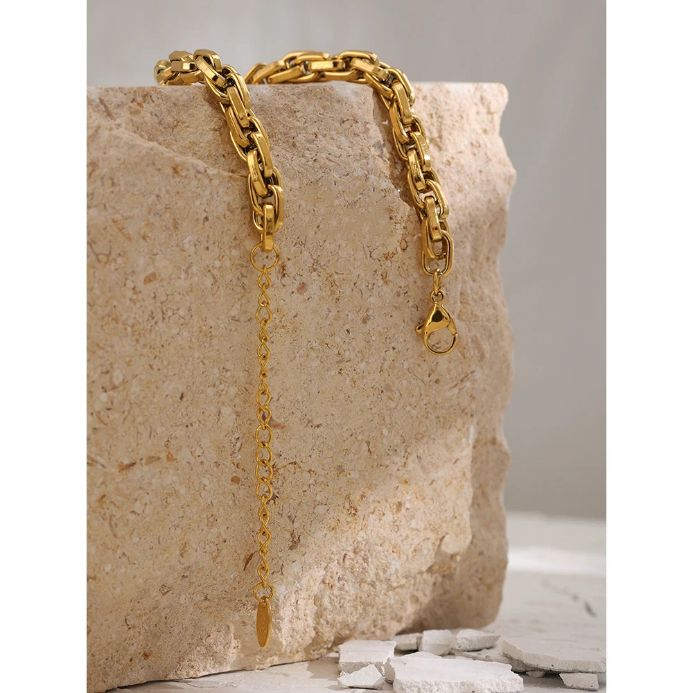 Padua kædearmbånd, armbånd, tåler vand, rustfrit stål 316L med guldfarvet PVD-belægning, Lark & Reed, billede 2