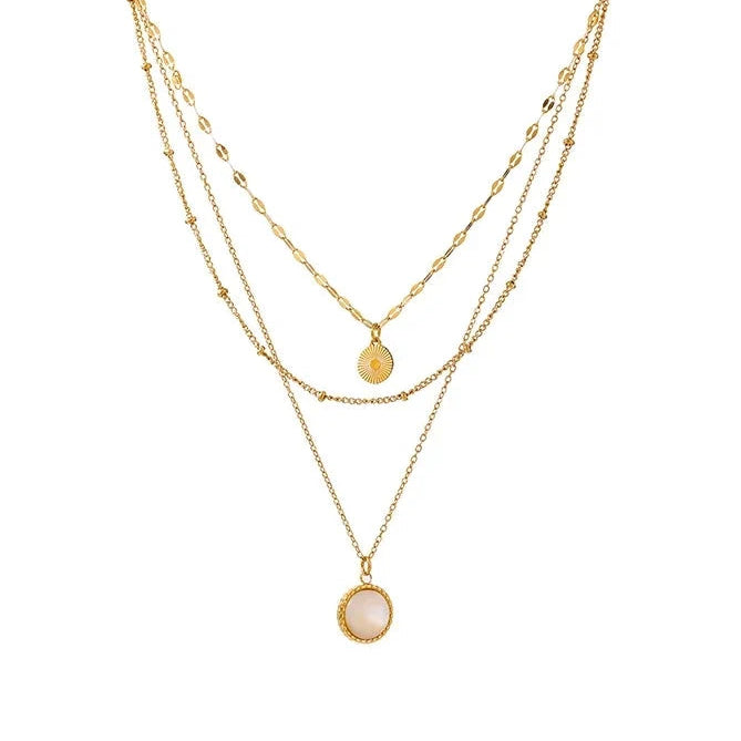 Celia Round Collar, waterproof necklace in 316L stainless steel with a gold or silver-tone PVD finish by Lark & Reed, view 1