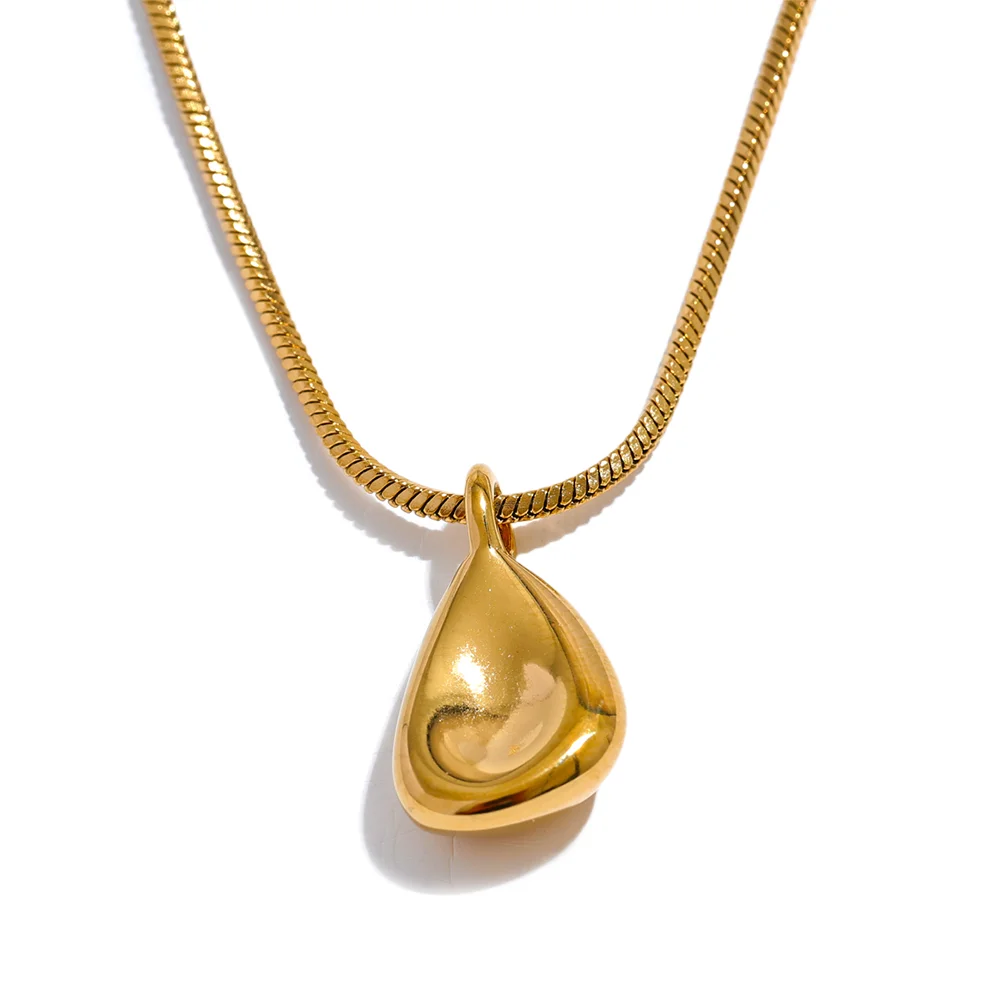 Elke Tropfen-Anhänger, Halskette, wasserfest, 316L-Edelstahl mit gold- oder silberfarbener PVD-Beschichtung, Lark & Reed, Ansicht 8