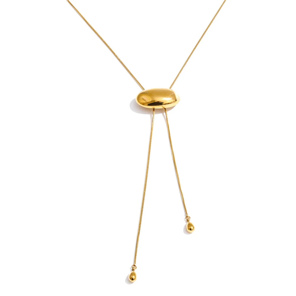 Ebba Bolo Necklace, waterproof necklace in 316L stainless steel with a gold or silver-tone PVD finish by Lark & Reed, view 7