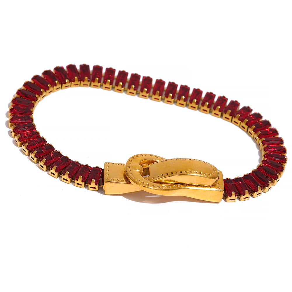 Pomona tennisarmband, armband, tål vatten, rostfritt stål 316L med guldfärgad PVD-finish, Lark & Reed, bild 7