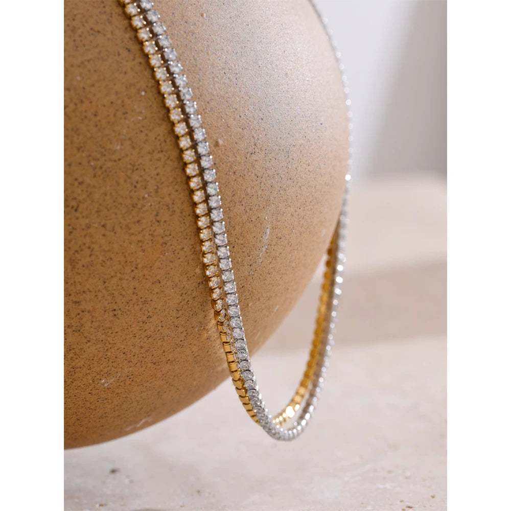 Bonnie tennisketting, ketting, waterbestendig, 316L roestvrij staal met goud- of zilverkleurige PVD-afwerking, Lark & Reed, afbeelding 4