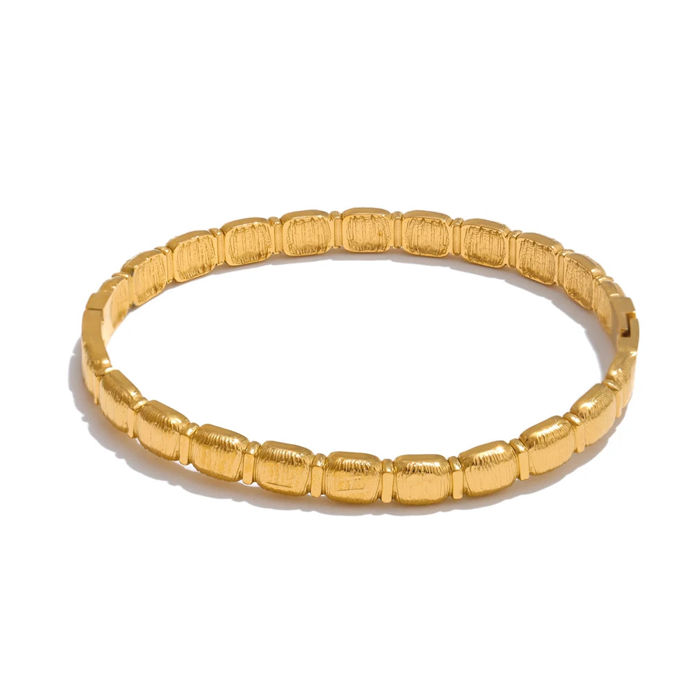 Oslo riflet armring, armbånd, tåler vand, rustfrit stål 316L med guld- eller sølvfarvet PVD-belægning, Lark & Reed, billede 8