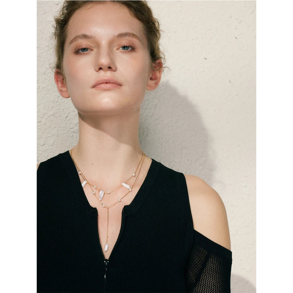 Johanna pärlhalsband, halsband, tål vatten, rostfritt stål 316L med guldfärgad PVD-finish, Lark & Reed, bild 5