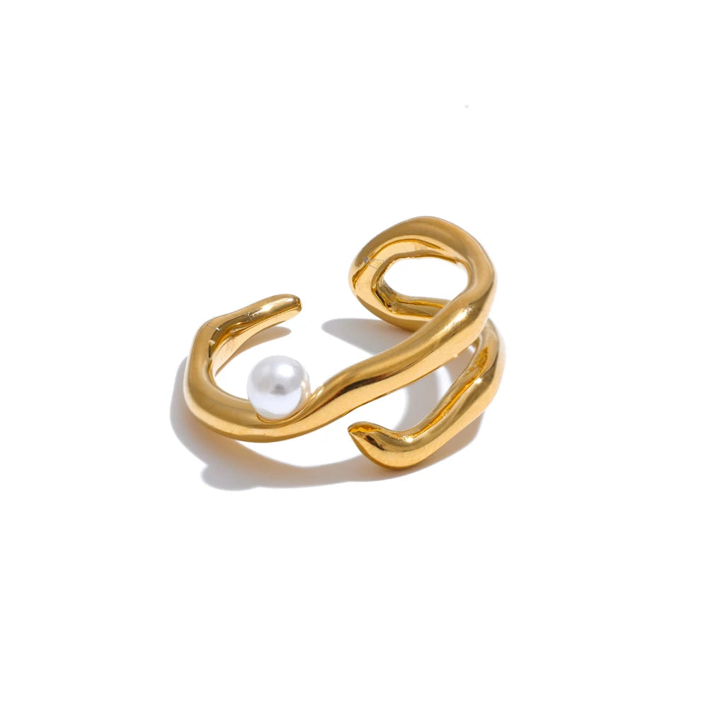 Pernille perlering, ring, tåler vand, rustfrit stål 316L med guld- eller sølvfarvet PVD-belægning, Lark & Reed, billede 8