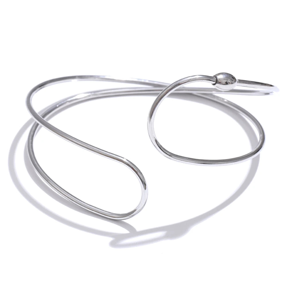 Helsinki åben armring med to tråde, armbånd, tåler vand, rustfrit stål 316L med guld- eller sølvfarvet PVD-belægning, Lark & Reed, billede 8