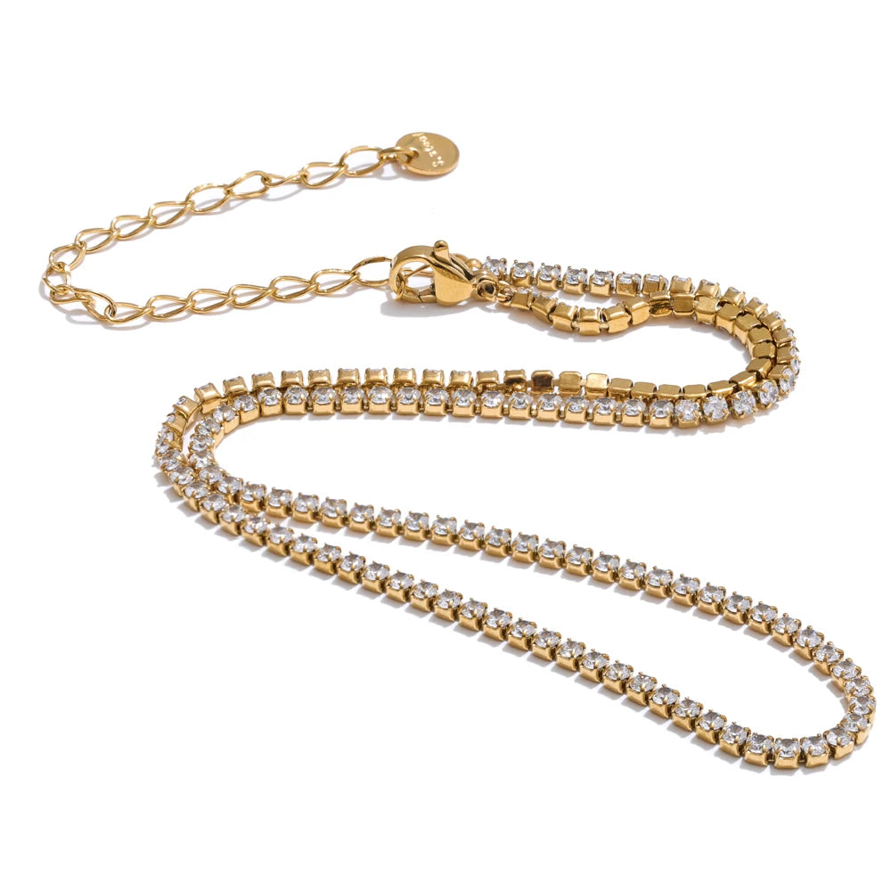 Bonnie tennisketting, ketting, waterbestendig, 316L roestvrij staal met goud- of zilverkleurige PVD-afwerking, Lark & Reed, afbeelding 8
