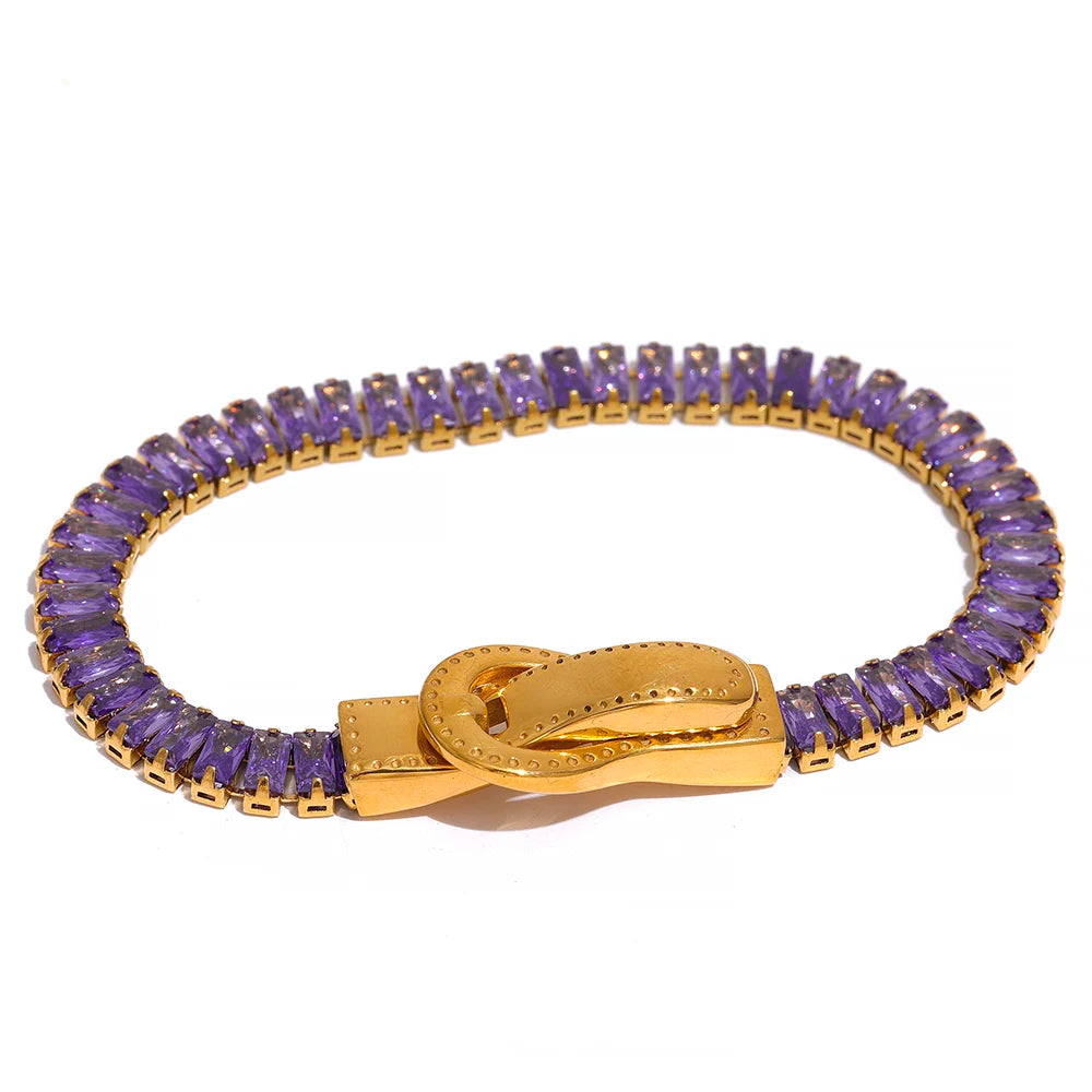Pomona tennisarmband, armband, tål vatten, rostfritt stål 316L med guldfärgad PVD-finish, Lark & Reed, bild 11