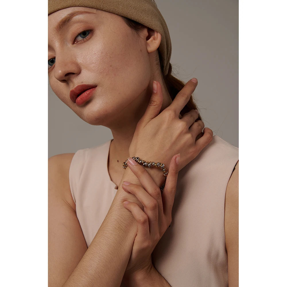 Turin Knot Chain Bracelet, waterproof bracelet in 316L stainless steel with a gold or silver-tone PVD finish by Lark & Reed, view 5
