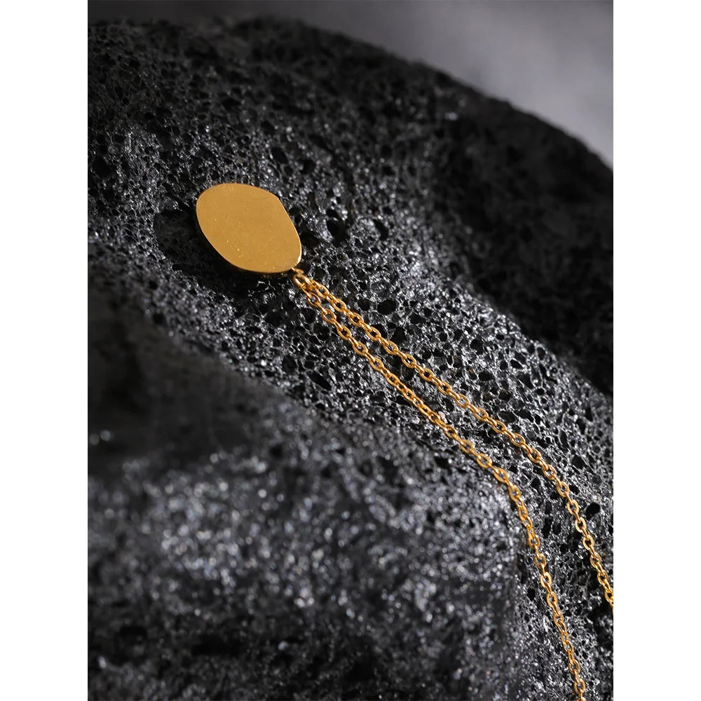Lucca Opal Pendant, waterproof necklace in 316L stainless steel with a gold or silver-tone PVD finish by Lark & Reed, view 3