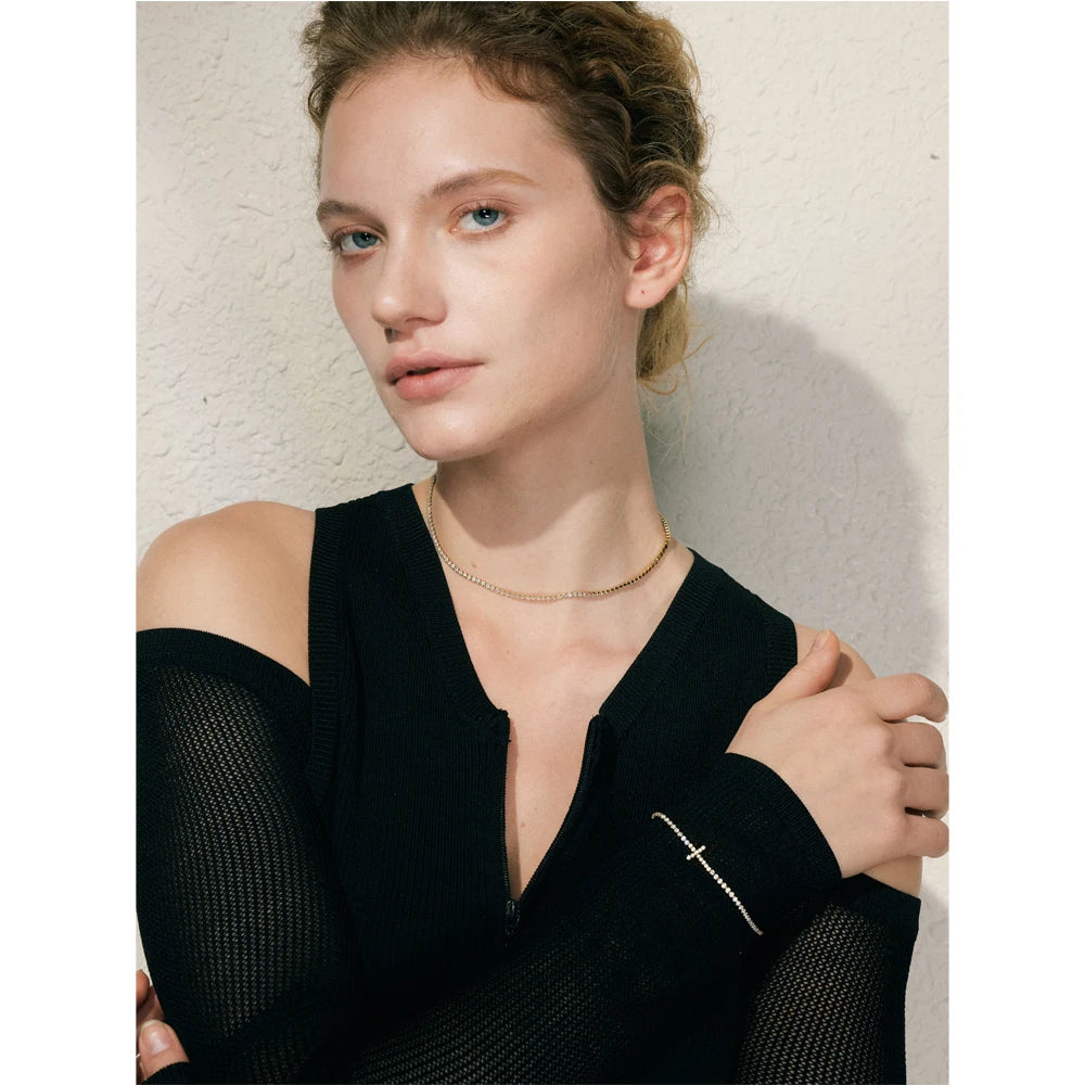 Bonnie tennisketting, ketting, waterbestendig, 316L roestvrij staal met goud- of zilverkleurige PVD-afwerking, Lark & Reed, afbeelding 3
