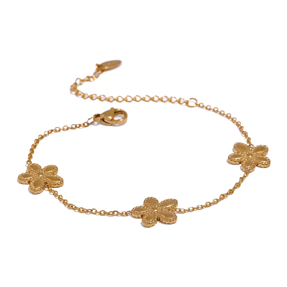 Bloomsbury blomsterarmbånd, armbånd, tåler vand, rustfrit stål 316L med guldfarvet PVD-belægning, Lark & Reed, billede 8