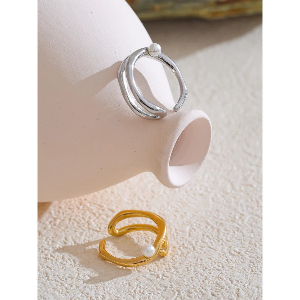 Pernille perlering, ring, tåler vand, rustfrit stål 316L med guld- eller sølvfarvet PVD-belægning, Lark & Reed, billede 6