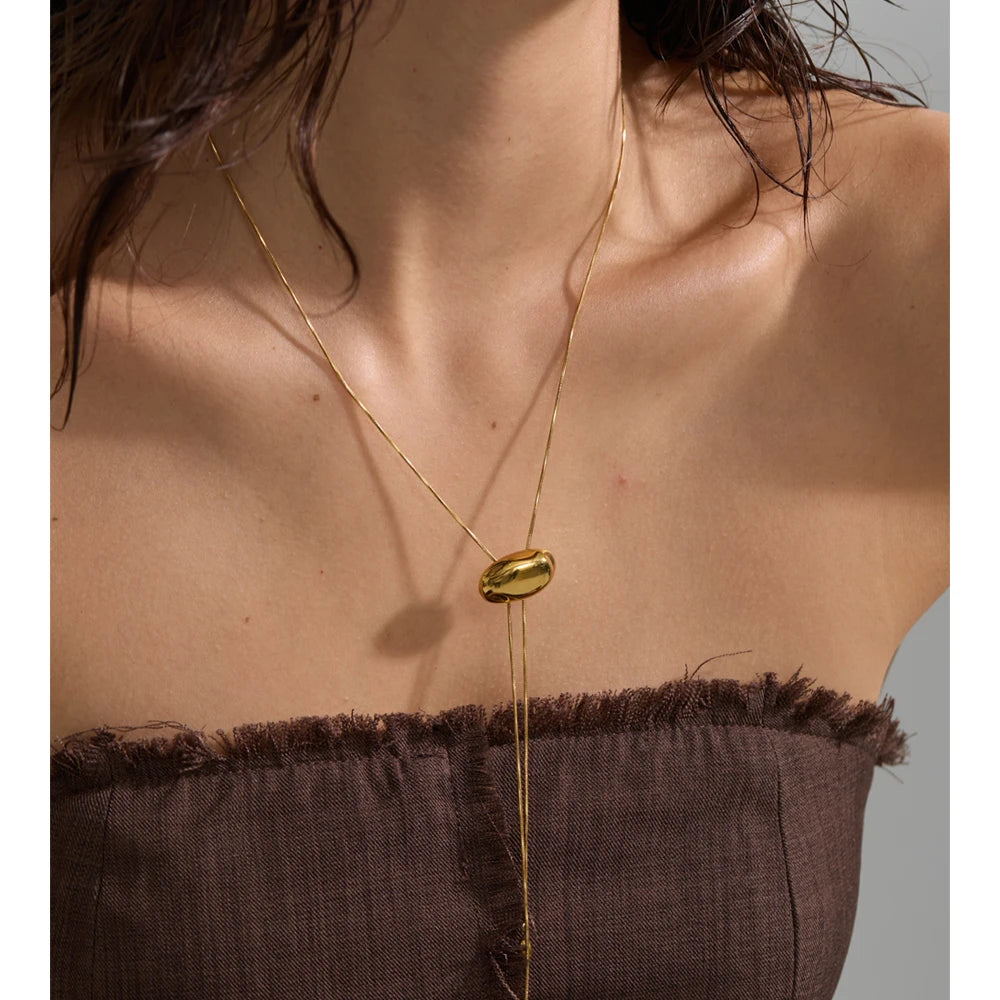 Ebba Bolo Necklace, waterproof necklace in 316L stainless steel with a gold or silver-tone PVD finish by Lark & Reed, view 5