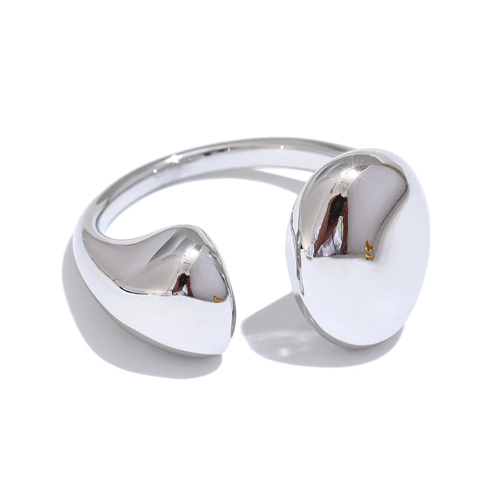 Merle bönring, ring, tål vatten, rostfritt stål 316L med guld- eller silverfärgad PVD-finish, Lark & Reed, bild 7
