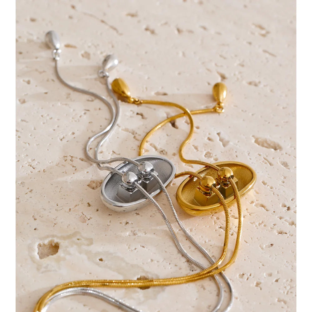 Ebba Bolo Necklace, waterproof necklace in 316L stainless steel with a gold or silver-tone PVD finish by Lark & Reed, view 4