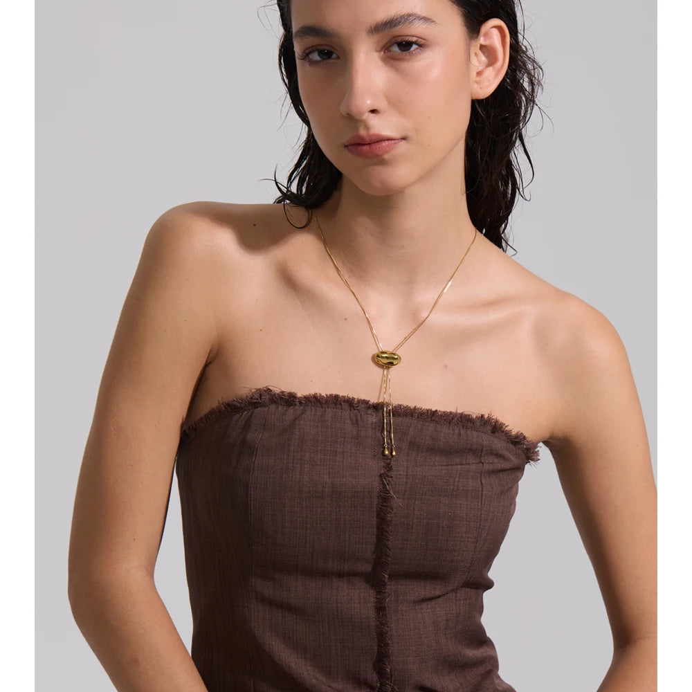 Ebba Bolo Necklace, waterproof necklace in 316L stainless steel with a gold or silver-tone PVD finish by Lark & Reed, view 3