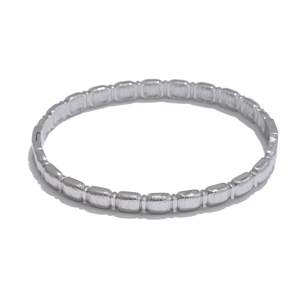 Oslo riflet armring, armbånd, tåler vand, rustfrit stål 316L med guld- eller sølvfarvet PVD-belægning, Lark & Reed, billede 7