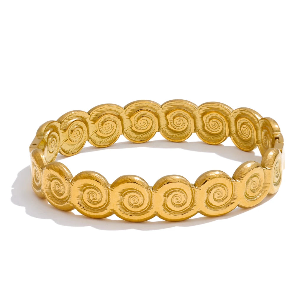 Sardegna konkyliearmring, armbånd, tåler vand, rustfrit stål 316L med guldfarvet PVD-belægning, Lark & Reed, billede 7