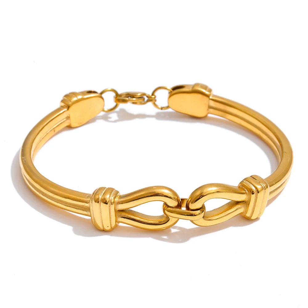 Monaco knudearmring, armbånd, tåler vand, rustfrit stål 316L med guldfarvet PVD-belægning, Lark & Reed, billede 7