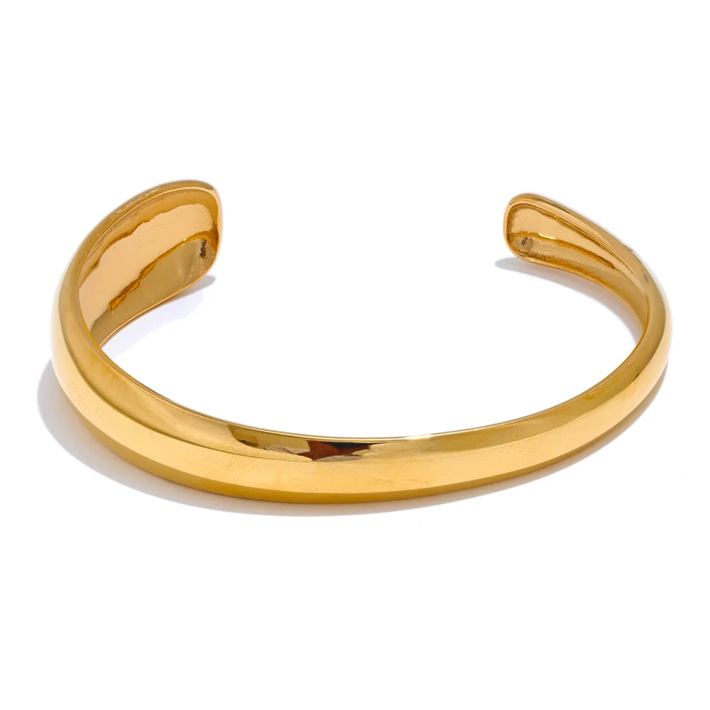 Elbe rund åben armring, armbånd, tåler vand, rustfrit stål 316L med guld- eller sølvfarvet PVD-belægning, Lark & Reed, billede 8