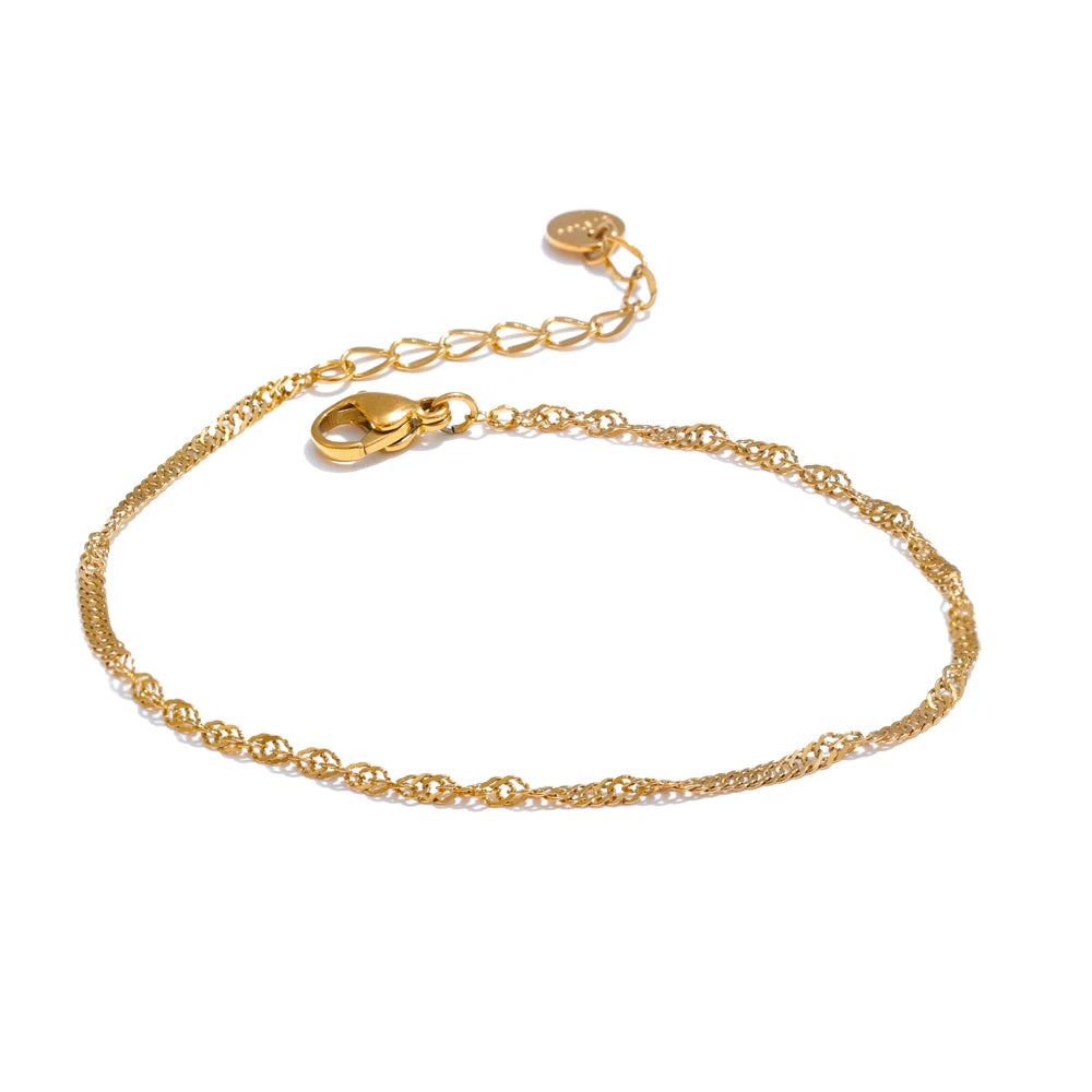 Dublin fint kædearmbånd, armbånd, tåler vand, rustfrit stål 316L med guld- eller sølvfarvet PVD-belægning, Lark & Reed, billede 8