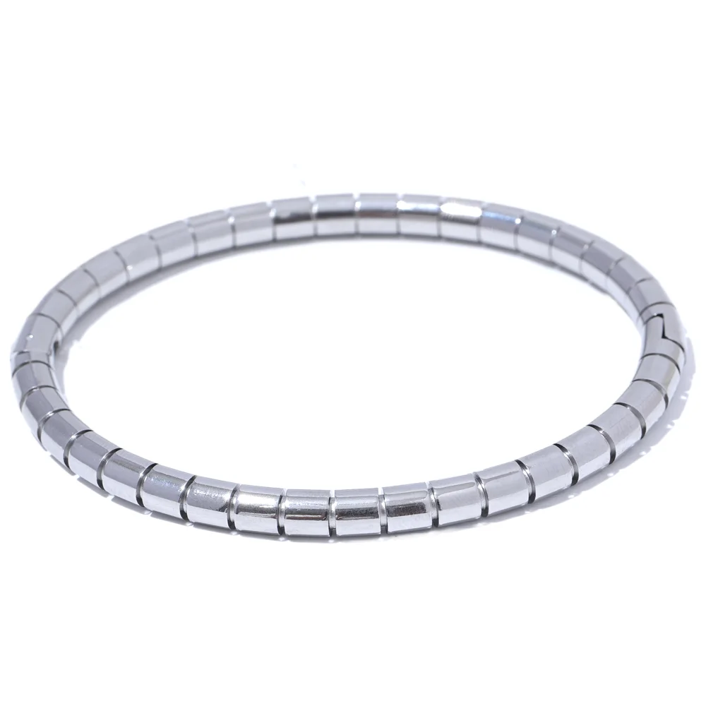 Utrecht Curved Bangle, waterproof bracelet in 316L stainless steel with a gold or silver-tone PVD finish by Lark & Reed, view 7