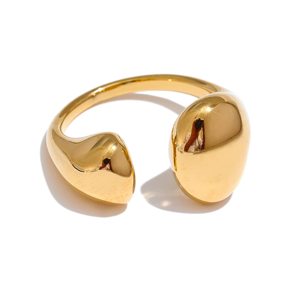 Merle bönring, ring, tål vatten, rostfritt stål 316L med guld- eller silverfärgad PVD-finish, Lark & Reed, bild 8