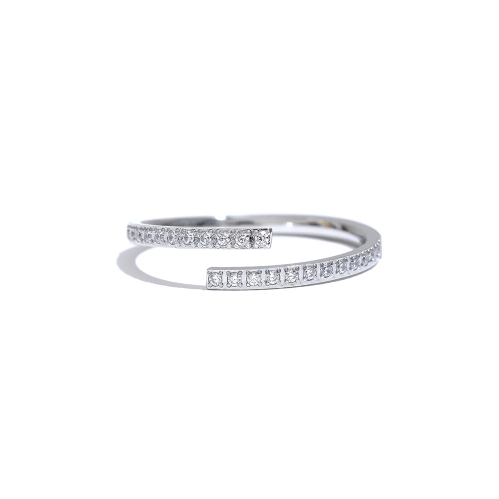 Sofie åben ring med zirkonia, ring, tåler vand, rustfrit stål 316L med guld- eller sølvfarvet PVD-belægning, Lark & Reed, billede 7