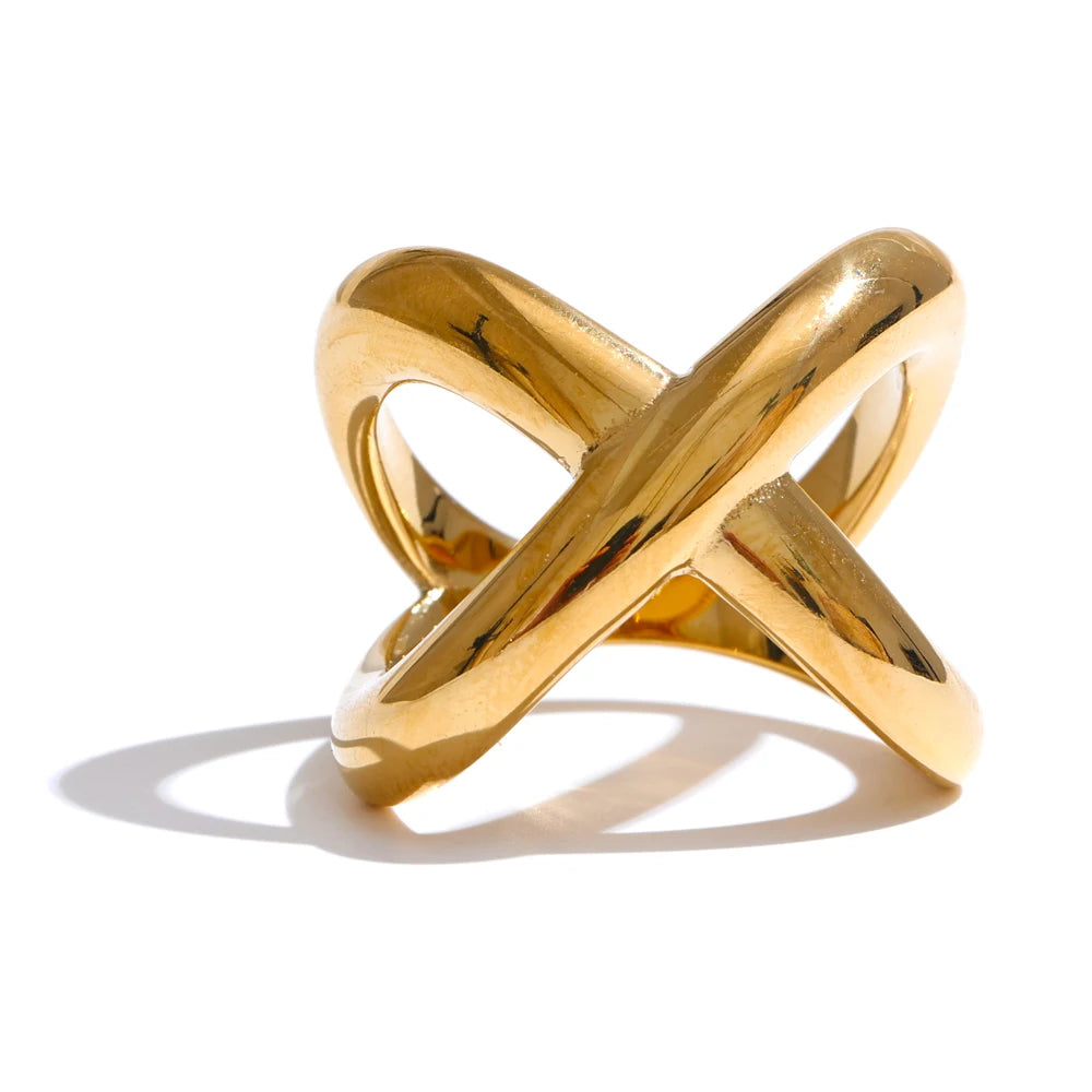 Helle krydsring, ring, tåler vand, rustfrit stål 316L med guld- eller sølvfarvet PVD-belægning, Lark & Reed, billede 8