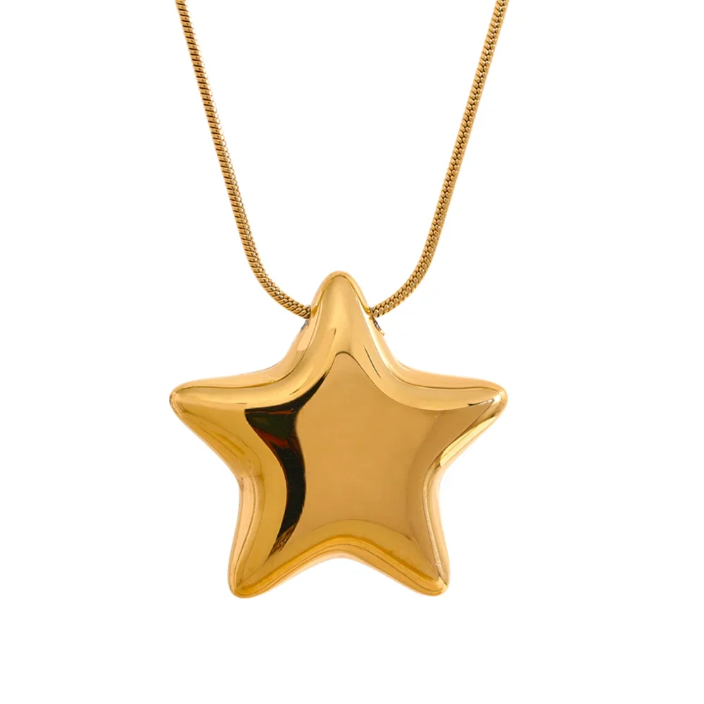 Nova Star Pendant, waterproof necklace in 316L stainless steel with a gold or silver-tone PVD finish by Lark & Reed, view 7