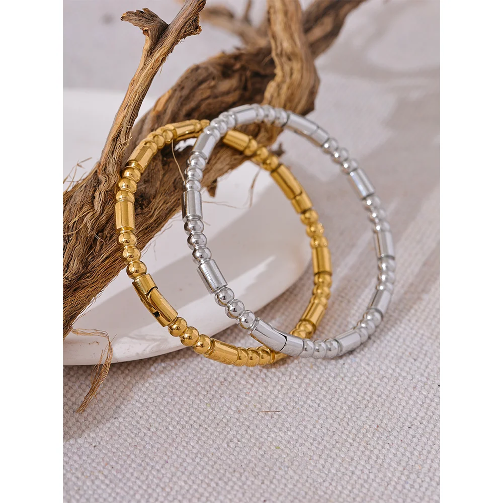 Salzburg kuglearmring, armbånd, tåler vand, rustfrit stål 316L med guld- eller sølvfarvet PVD-belægning, Lark & Reed, billede 4