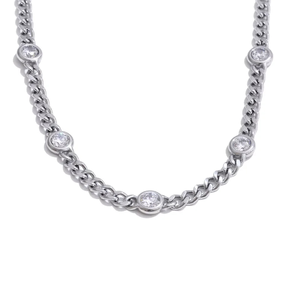Amelia poleret panserarmbånd med zirkonia, armbånd, tåler vand, rustfrit stål 316L med guld- eller sølvfarvet PVD-belægning, Lark & Reed, billede 7