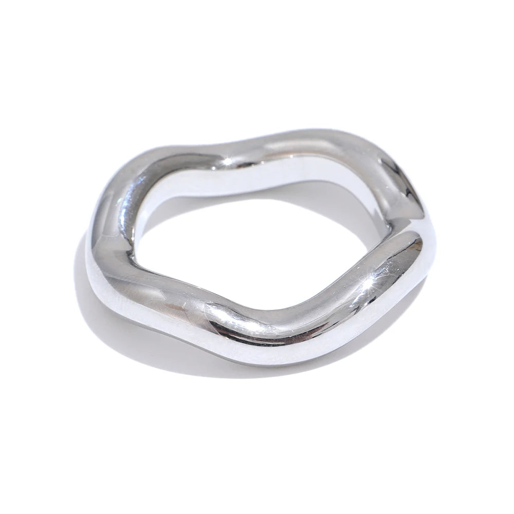Trine Twist Band, waterproof ring in 316L stainless steel with a gold or silver-tone PVD finish by Lark & Reed, view 7