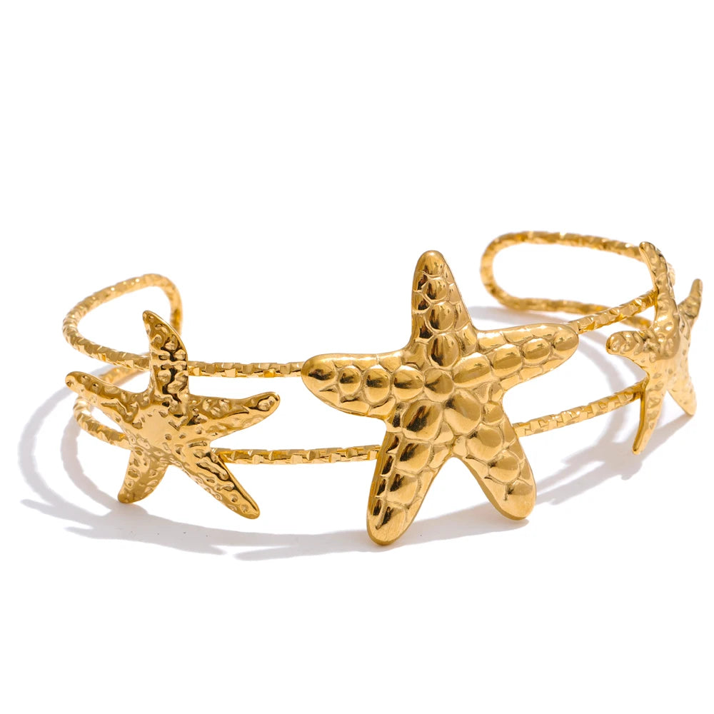 Formentera Meeres-Armspange, Armband, wasserfest, 316L-Edelstahl mit goldfarbener PVD-Beschichtung, Lark & Reed, Ansicht 7
