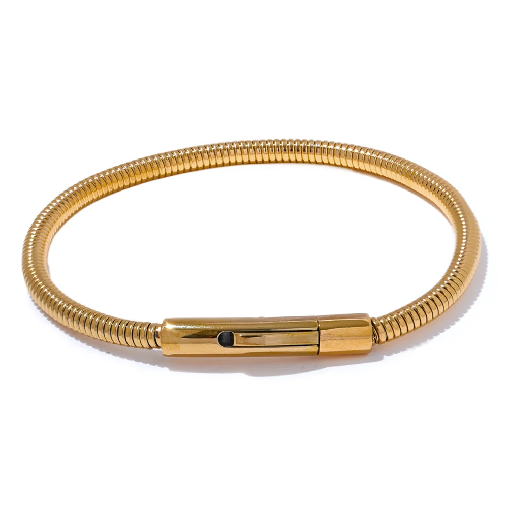 Sitges slangearmbånd, armbånd, tåler vand, rustfrit stål 316L med guld- eller sølvfarvet PVD-belægning, Lark & Reed, billede 7