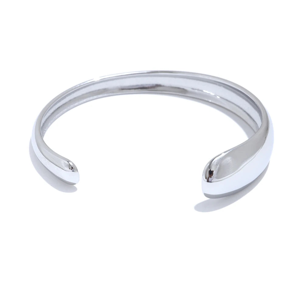 Elbe rund åben armring, armbånd, tåler vand, rustfrit stål 316L med guld- eller sølvfarvet PVD-belægning, Lark & Reed, billede 7
