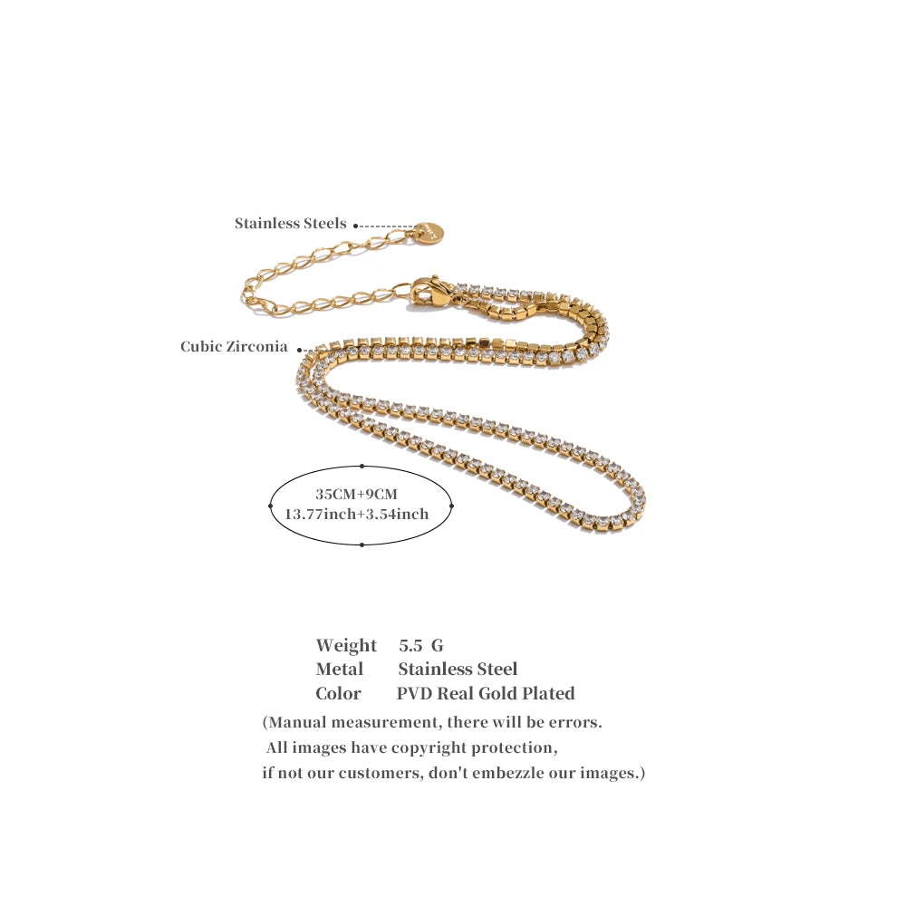 Bonnie tennisketting, ketting, waterbestendig, 316L roestvrij staal met goud- of zilverkleurige PVD-afwerking, Lark & Reed, afbeelding 6