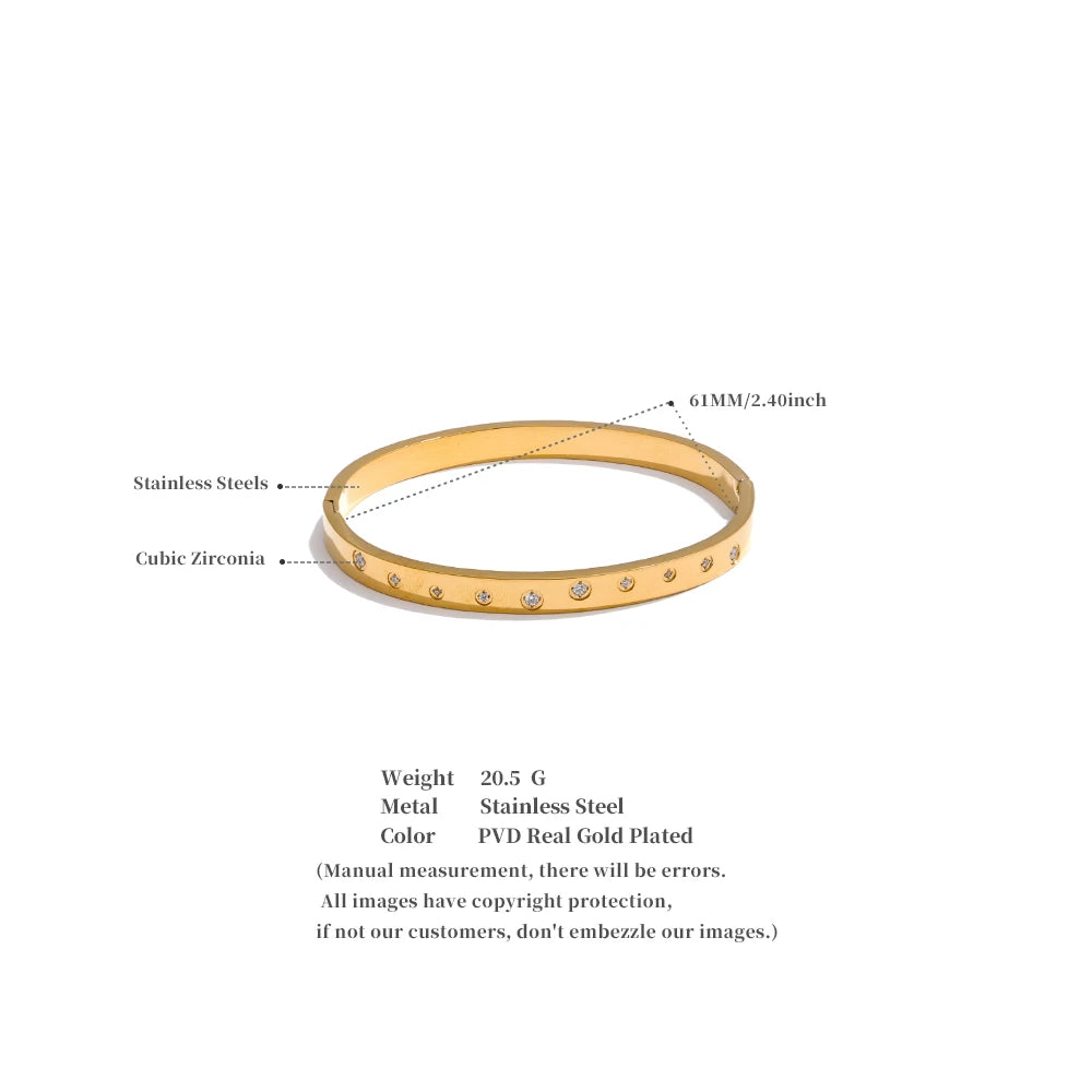 Kiel armring med zirkonialinje, armbånd, tåler vand, rustfrit stål 316L med guld- eller sølvfarvet PVD-belægning, Lark & Reed, billede 6