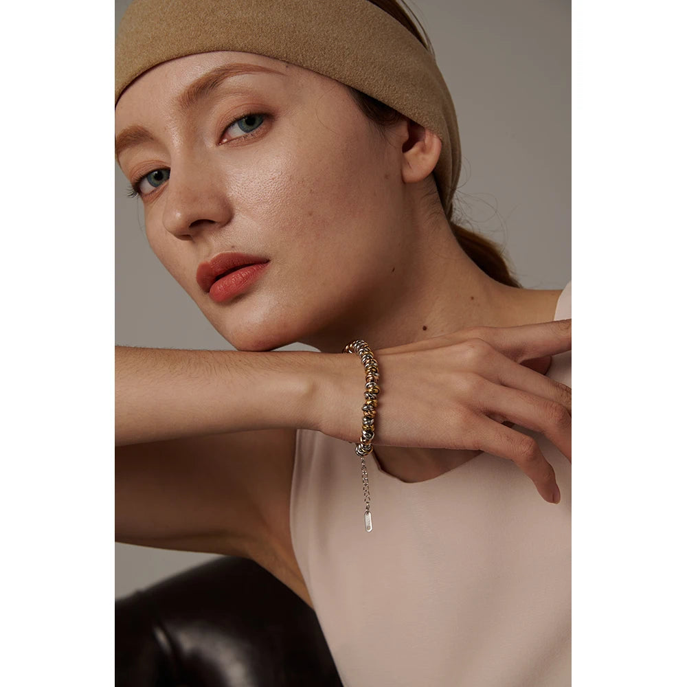 Turin Knot Chain Bracelet, waterproof bracelet in 316L stainless steel with a gold or silver-tone PVD finish by Lark & Reed, view 3