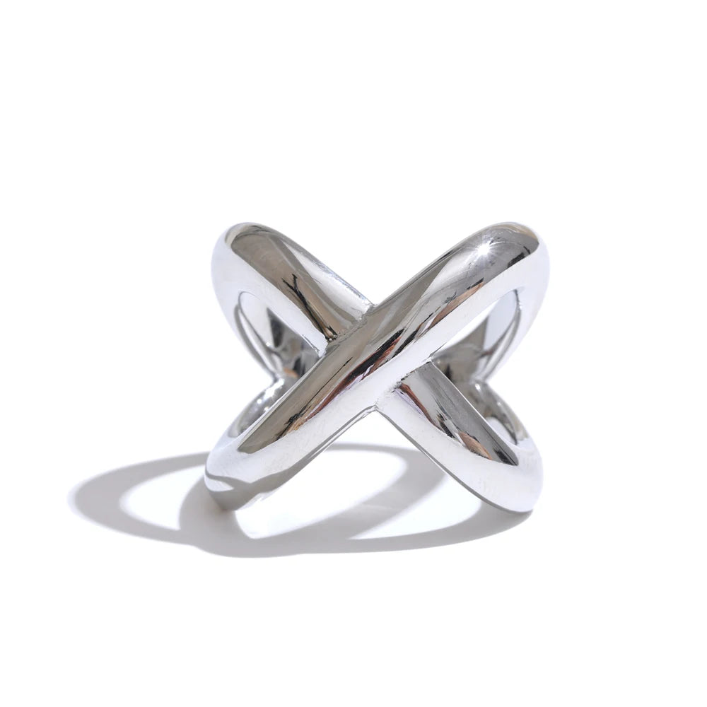 Helle krydsring, ring, tåler vand, rustfrit stål 316L med guld- eller sølvfarvet PVD-belægning, Lark & Reed, billede 7